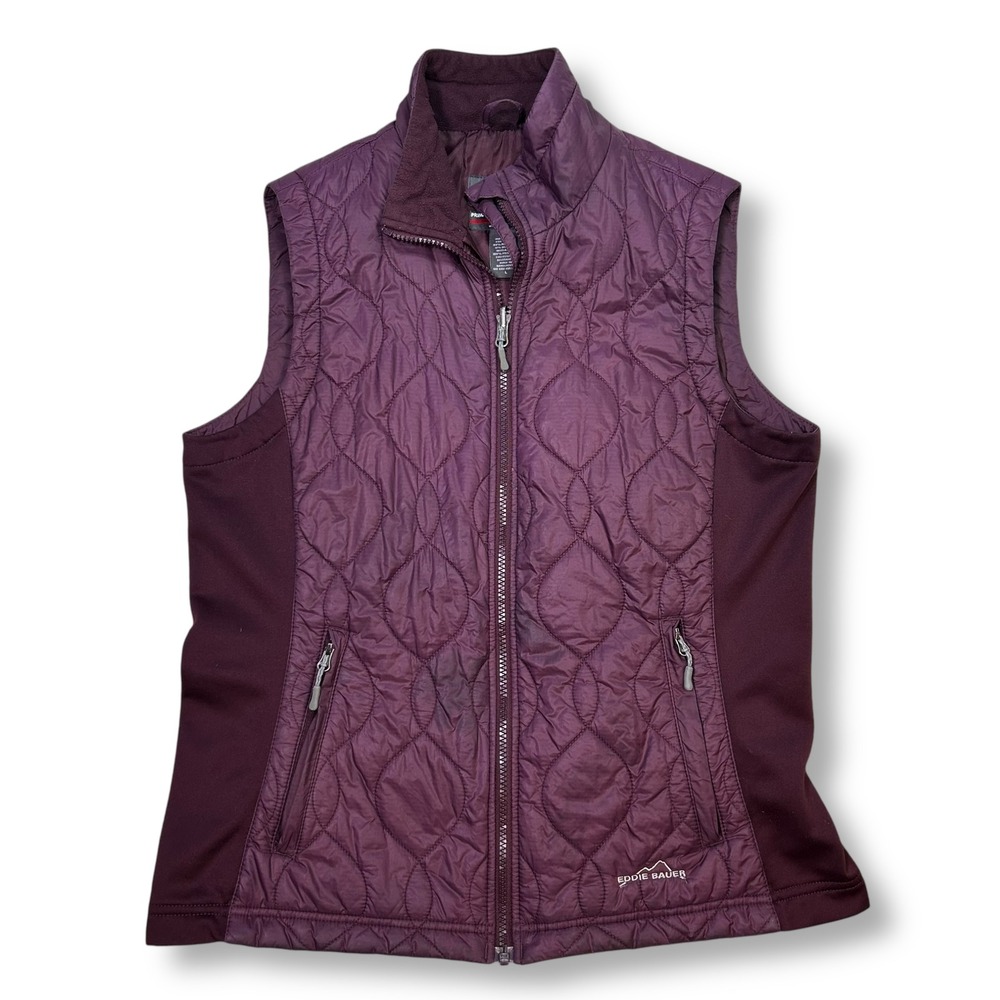 Eddie Bauer Vest Primaloft Quilted Puffer Lightweight‎ Purple Full Zip Mens L